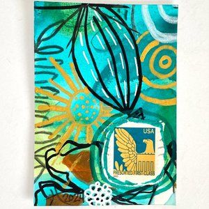 ACEO Original Ink Painting 2003 US PresortedPostage Art Tristina Dietz Elmes ATC